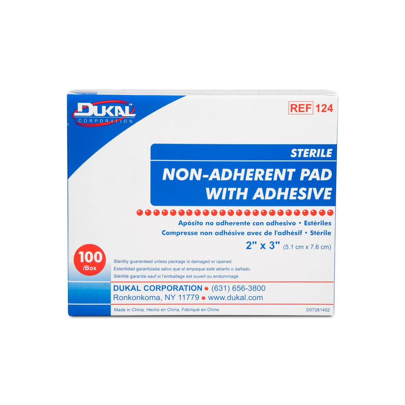 Dukal Corporation Dukal Non-Adherent Pads  Non-Adherent Pad Dressing with Adhesive, 2" x 3" ,
