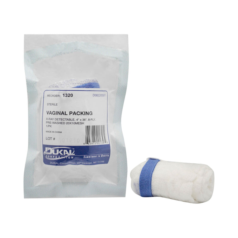 Dukal Corporation Dukal Surgical Gauze & Packing  Section Sponge, Vaginal Packing, 4" x 36", Sterile