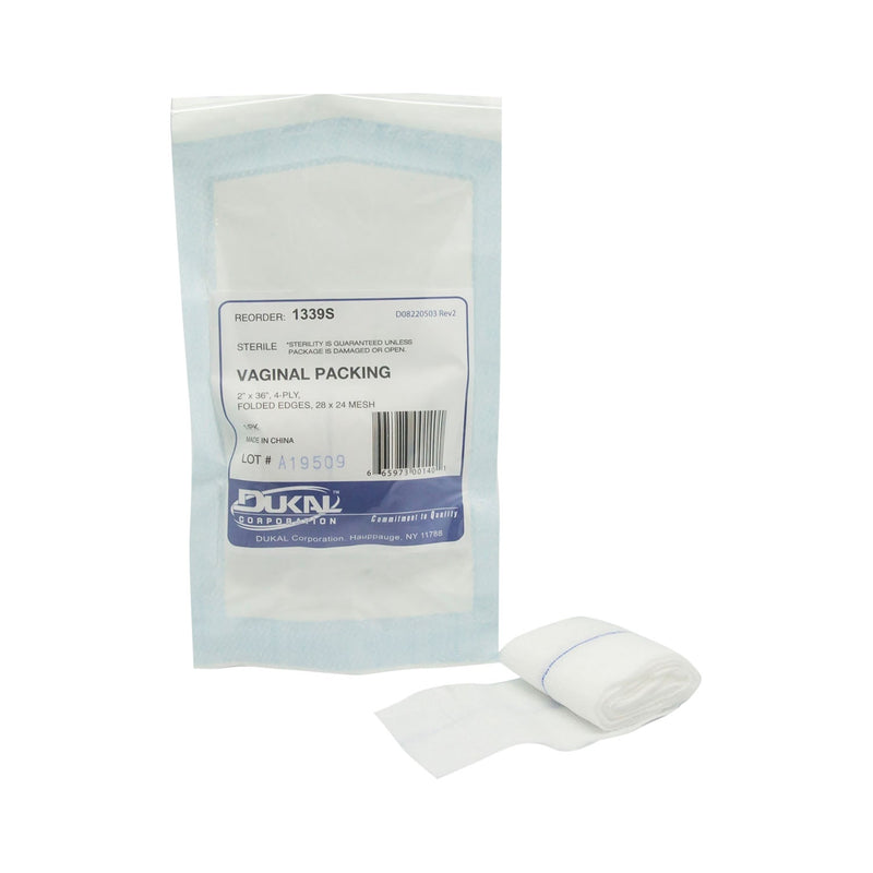 Dukal Corporation Dukal Surgical Gauze & Packing  Section Sponge, Vaginal Packing, 2" x 36", Sterile