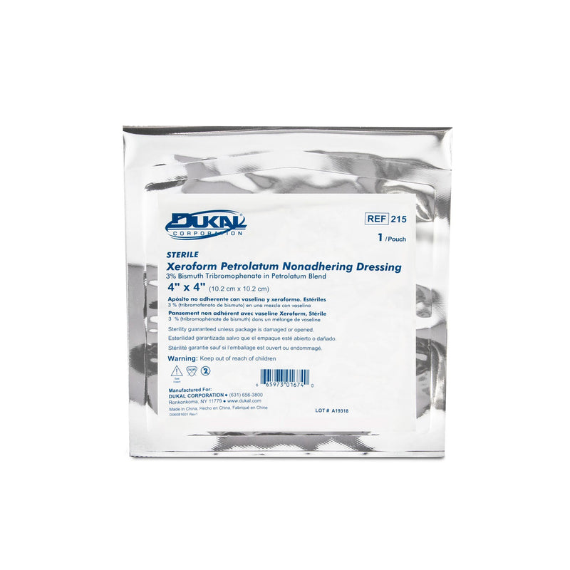Dukal Corporation Dukal Alba Xeroform Petrolatum Gauze Dressings  Dressing, 4" x 4", Sterile, 1/pk, 25 pk/bx