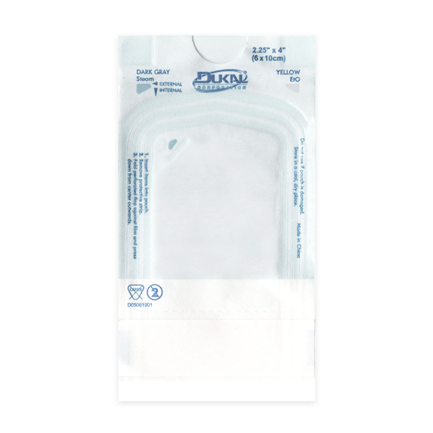 Dukal Corporation Dukal Sterilization Pouch  Pouches, 2.25" x 4", 200/bx, 20 bx/cs (192 cs/plt)