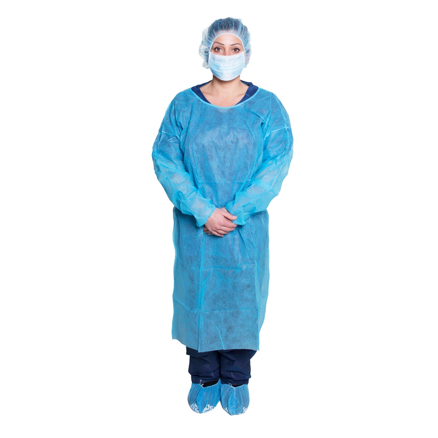 Dukal Corporation Dukal Isolation Gowns  301BL - Isolation Gown, One Size, Blue, 10/bg, 5 b
