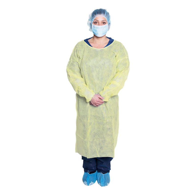 Dukal Corporation Dukal Isolation Gowns  301SP - Isolation Gown, Economy, One Size, Yellow,