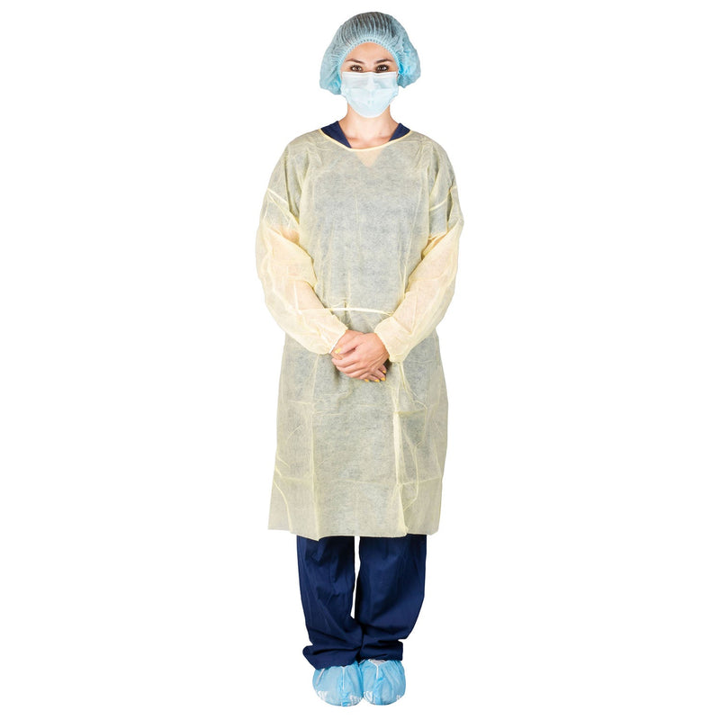 Dukal Corporation Dukal Isolation Gowns  303 - Isolation Gown, Poly Coated, Impervious, Yel