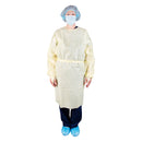 GOWN ISOLATION AAMI LEVEL1UNIV YEL 10/BG 10BG/CS