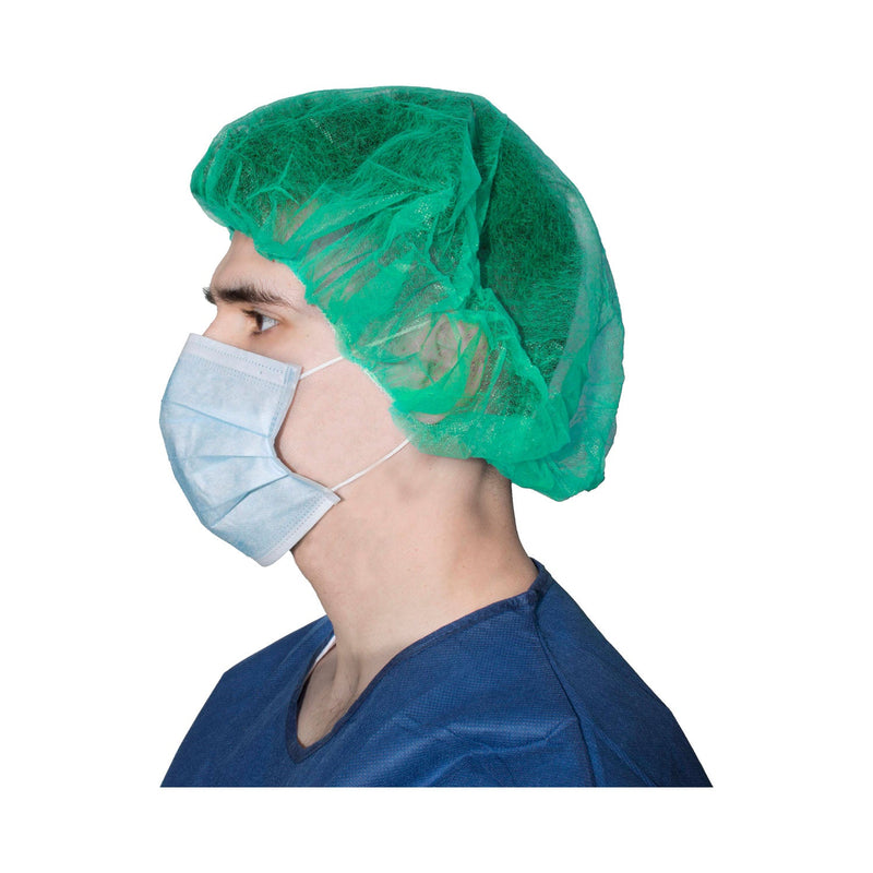 Dukal Corporation Dukal Bouffant Caps  Cap, 24", Green, 100/bx, 5 bx/cs