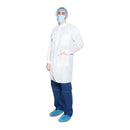 Dukal Corporation Dukal Antistatic Pocket Lab Coats  Coat, XXX-Large, White, 35gm SMS, Non-Sterile, 10/