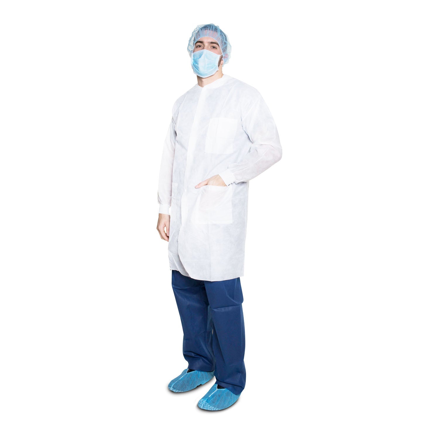 Dukal Corporation Dukal Antistatic Pocket Lab Coats  Coat, XX-Large, White, 35gm SMS, Non-Sterile, 10/b