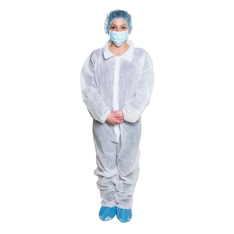 Dukal Corporation Dukal Coveralls  Coveralls, White, Size XXL, Disposable, 5/bg, 5 bg
