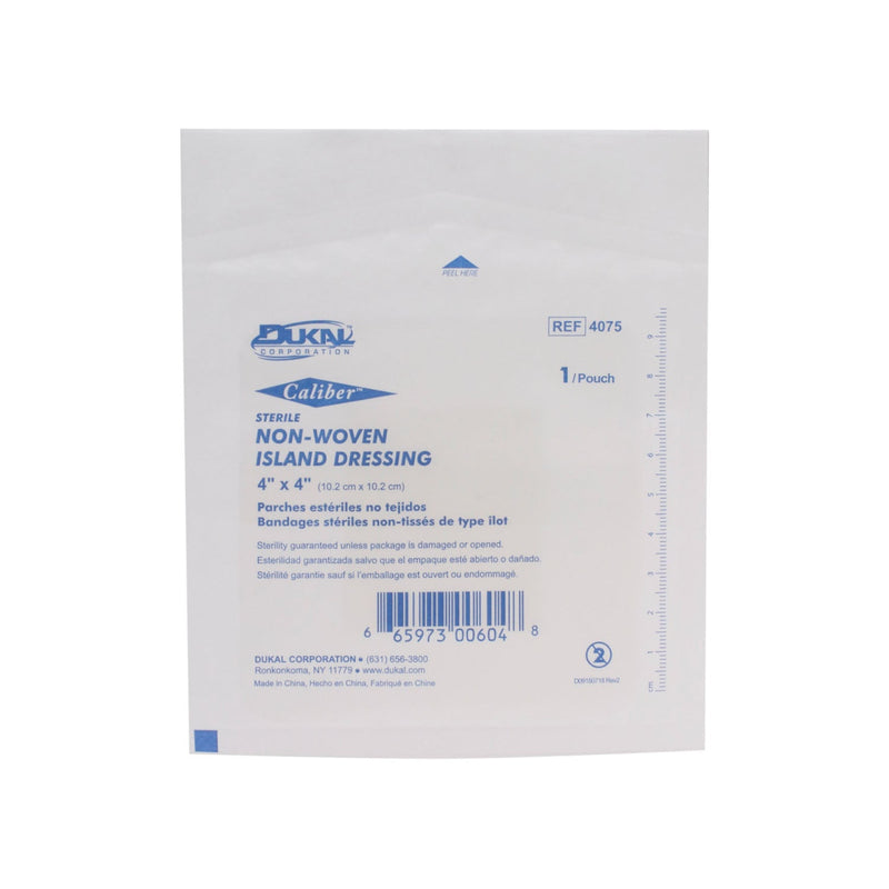 Dukal Corporation Dukal Non-Woven Island Dressing  Dressing, 4" x 4", Non-Woven, Adhesive Backing, St