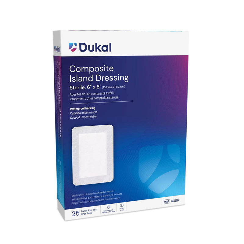 Dukal Corporation Dukal Composite Island Dressings  Dressing, 6" x 8", Sterile, 25/bx, 4 bx/cs