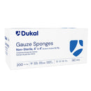 Dukal Corporation Dukal Woven Cotton Gauze Sponges  Sponge, 4" x 4", Non-Sterile, 12-Ply, 200/bg, 10 b