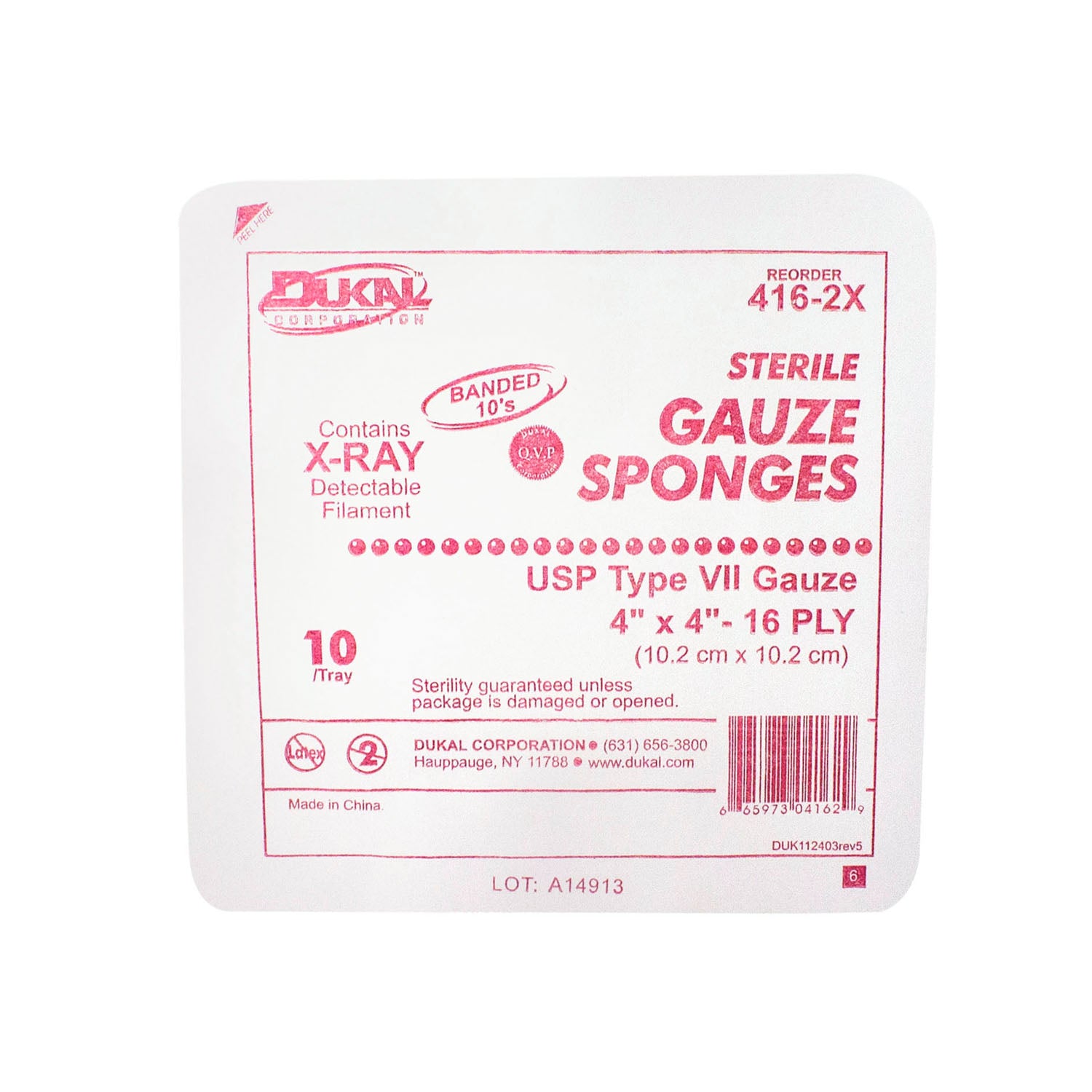 Dukal X-Ray Detectable Gauze Sponges