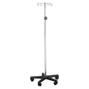 STAND IV 5 CASTER 4 HOOK SS23X45X5.5IN
