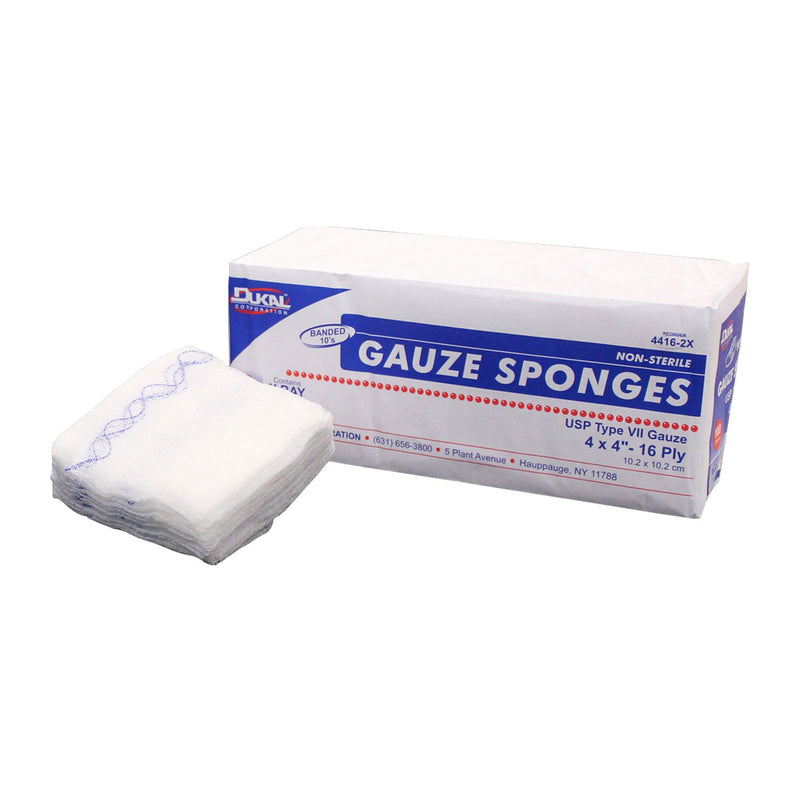 Dukal Corporation Dukal X-Ray Detectable Gauze Sponges  Sponge, 4" x 4", X-Ray Detectable Type VII, 16-Ply