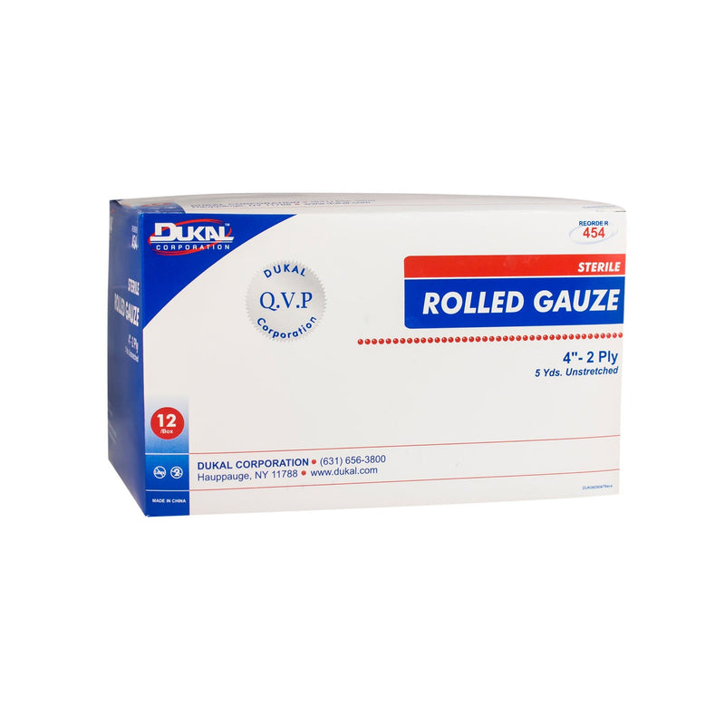 Dukal Corporation Dukal Rolled Gauze  Gauze, 4" x 5 yd, Sterile, 2-Ply, 1/pouch, 12/bg,