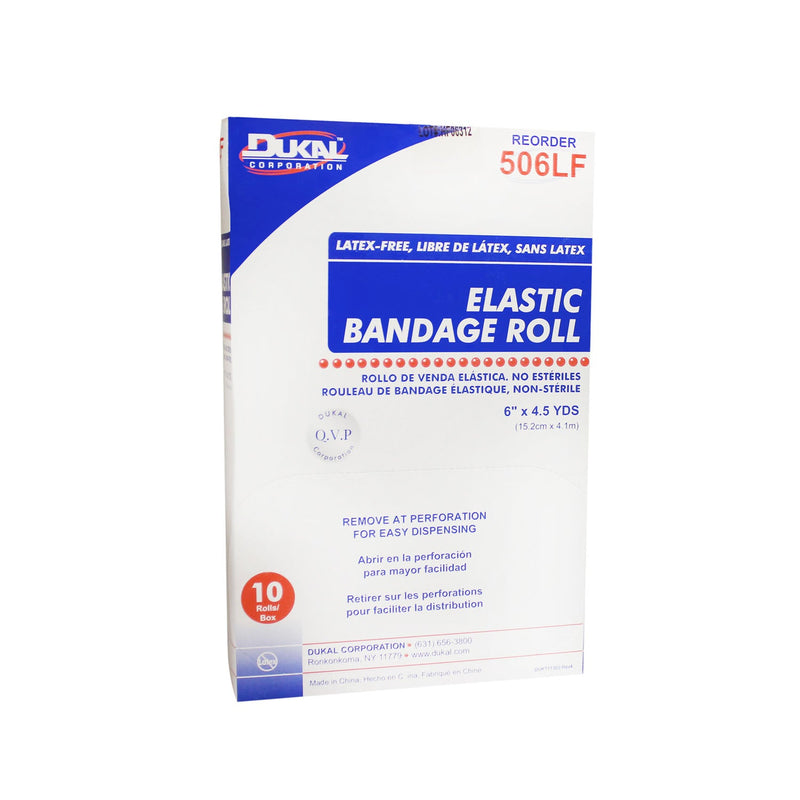 Dukal Corporation Dukal Elastic Bandage  Elastic Bandage Roll, 6" x 4.5yd, Non-Sterile, Lat