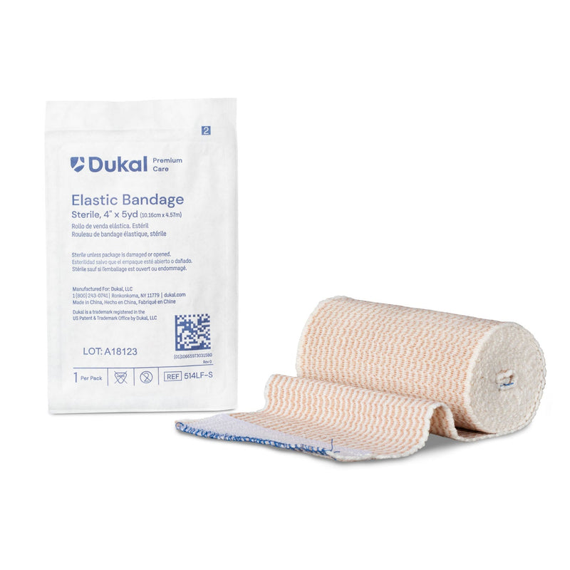 Dukal Corporation Dukal Elastic Bandage  Premium Elastic Bandage, 4" x 5yd, Sterile, Latex-
