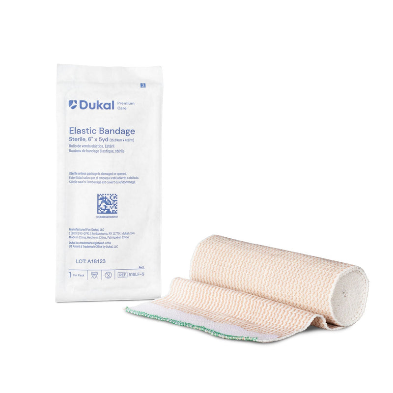 Dukal Corporation Dukal Elastic Bandage  Premium Elastic Bandage, 6" x 5yd, Sterile, Latex-