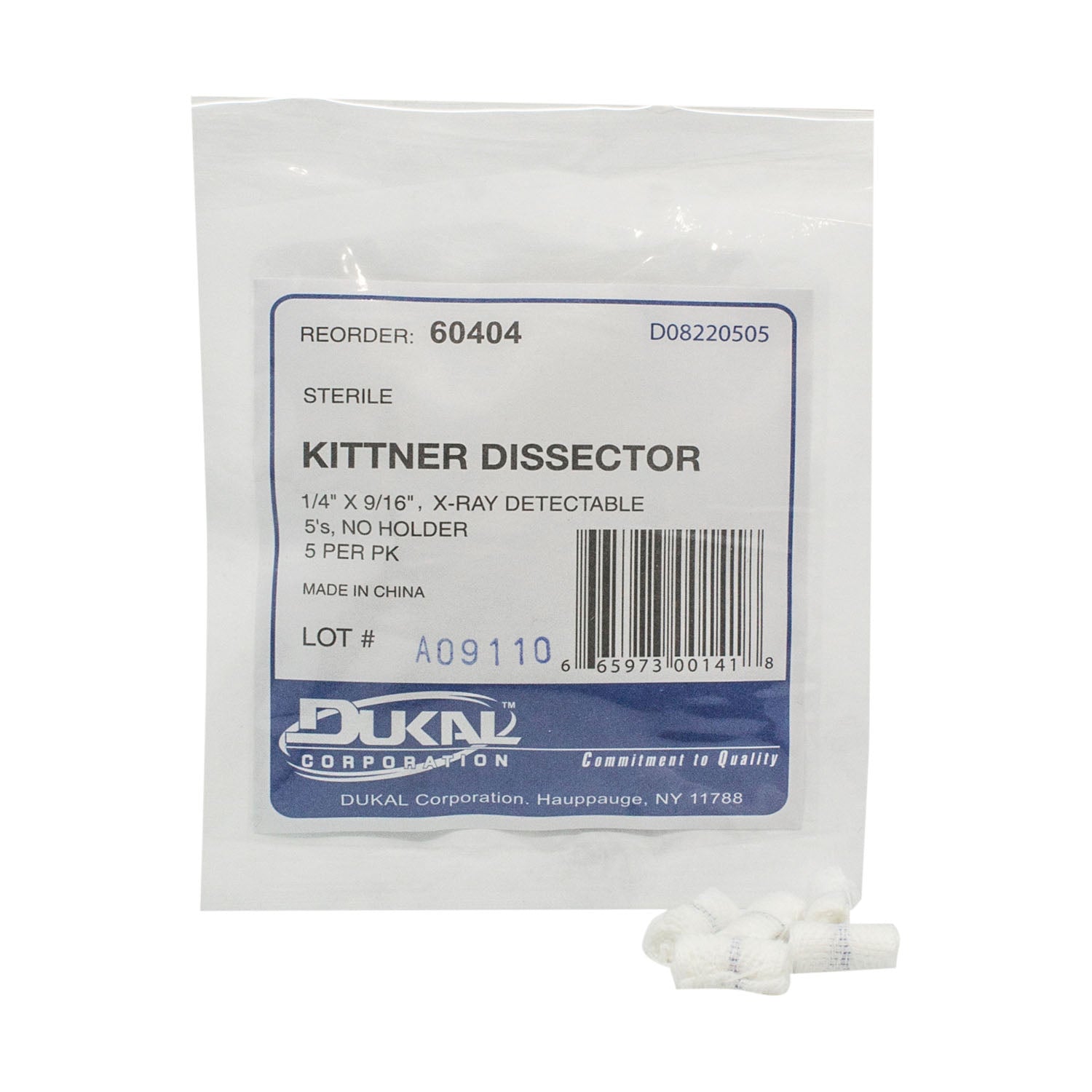 Dukal Corporation Dukal Kittner Sponges  Dissectors, Sterile 5s, ¼" x 0.56", No Holder, 5/p