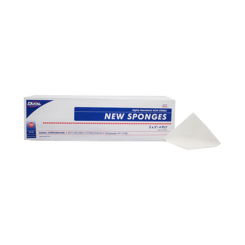 Dukal Corporation Dukal New Sponges  Sponge, 3" x 3", Non-Woven New Sponge, Non-Sterile
