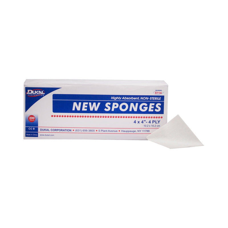 Dukal Corporation Dukal New Sponges  Sponge, 4" x 4", Non-Woven New Sponge, Non-Sterile