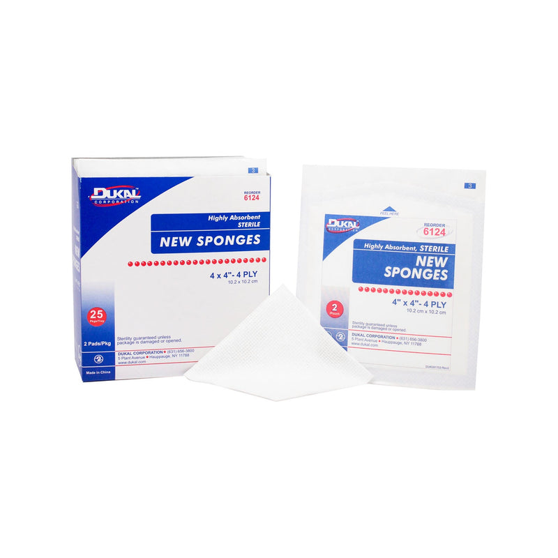 Dukal Corporation Dukal New Sponges  Sponge, 4" x 4", Non-Woven New Sponge, Sterile, 4-