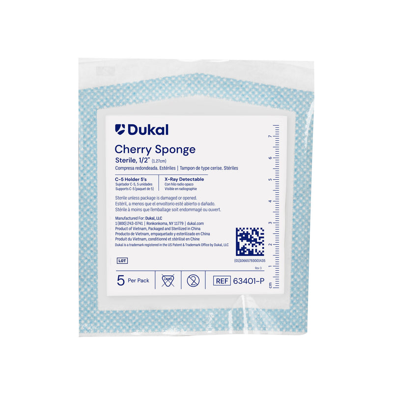 SPONGE GAUZE CHERRY STXDETECT 5/PK 40PK/CS