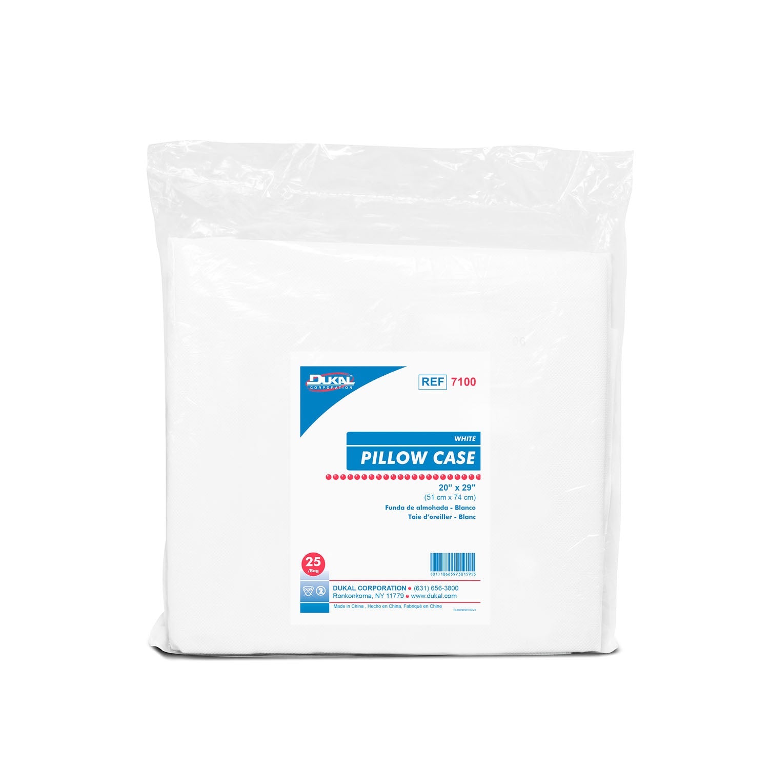 Dukal Corporation Dukal Disposable Linens  Pillowcase, 20" x 29", Fluid Resistant, White, Dis