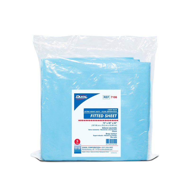 Dukal Corporation Dukal Disposable Linens  Fitted Sheet, Heavy Duty Fluid Impervious, 74" x 3