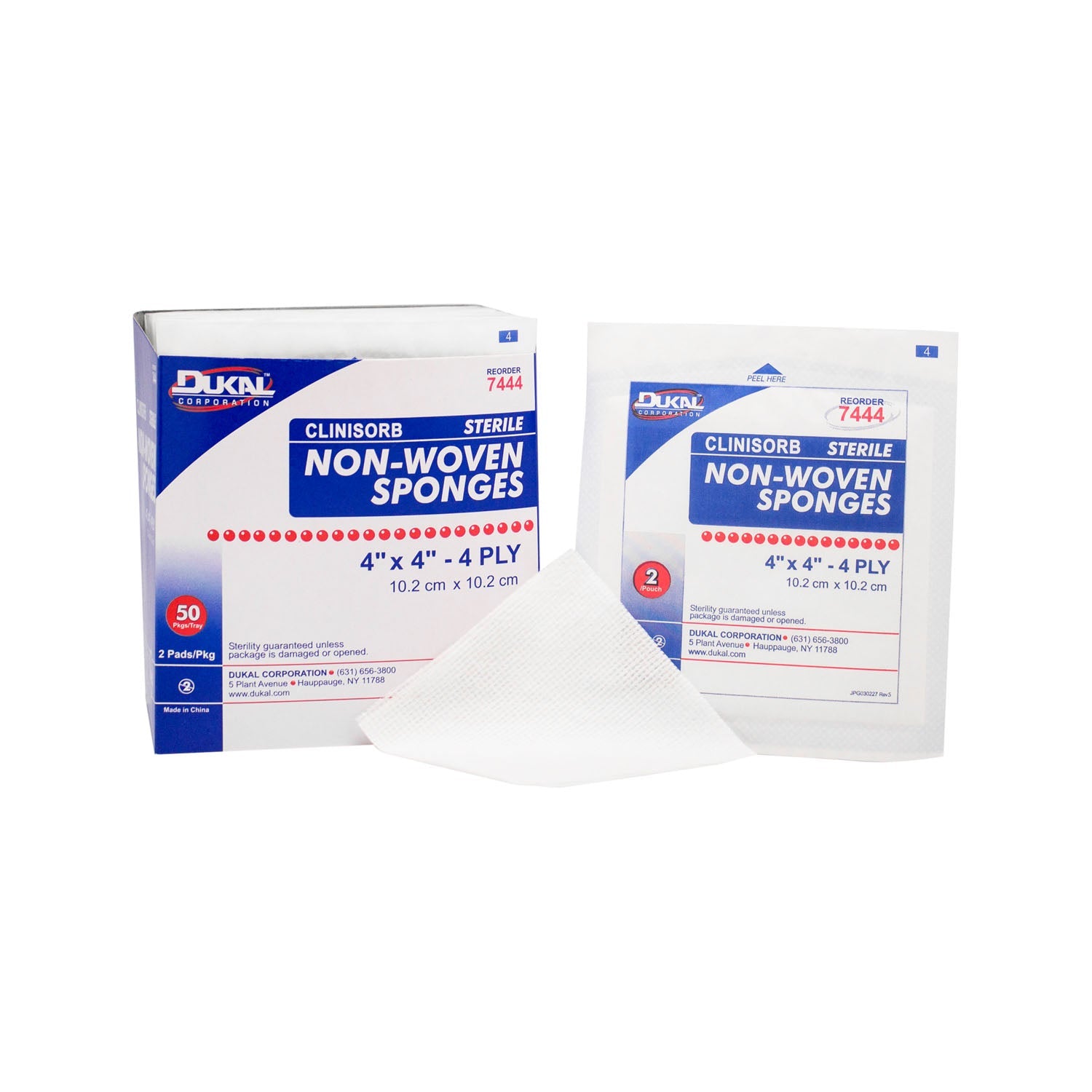 Dukal Corporation Dukal Clinisorb Non-Woven Sponges  Clinisorb Non-Woven Sponge, 4" x 4", 4-Ply, Steril