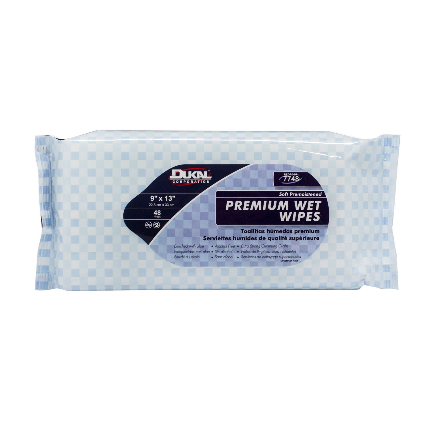 Dukal Corporation Dukal Wet Wipes  Premium Wet Wipes, Adult, 9" x 13", Soft Pack, 48/