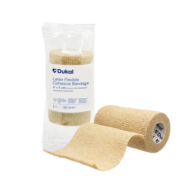 Dukal Corporation Dukal Cohesive Bandages  Bandage, Cohesive, 4", Non-Sterile, Tan, 5 yds/rl,