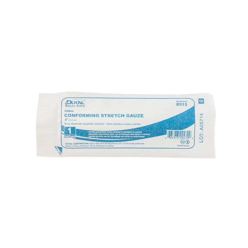 Dukal Corporation Dukal Basic Conforming Stretch Gauze  Gauze, 4" Sterile, 12 rl/bg, 8 bg/cs