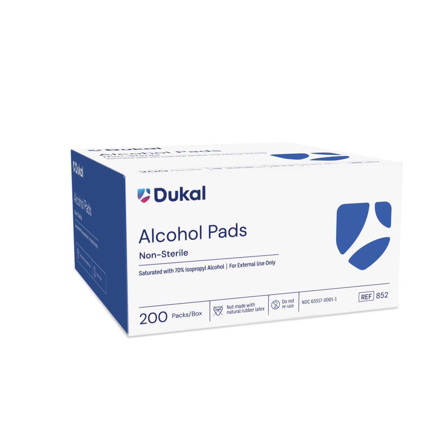 Dukal Corporation Dukal Alcohol Pads  Prep Pad, Medium, 2-Ply, Non-Sterile, 200/bx, 20 b