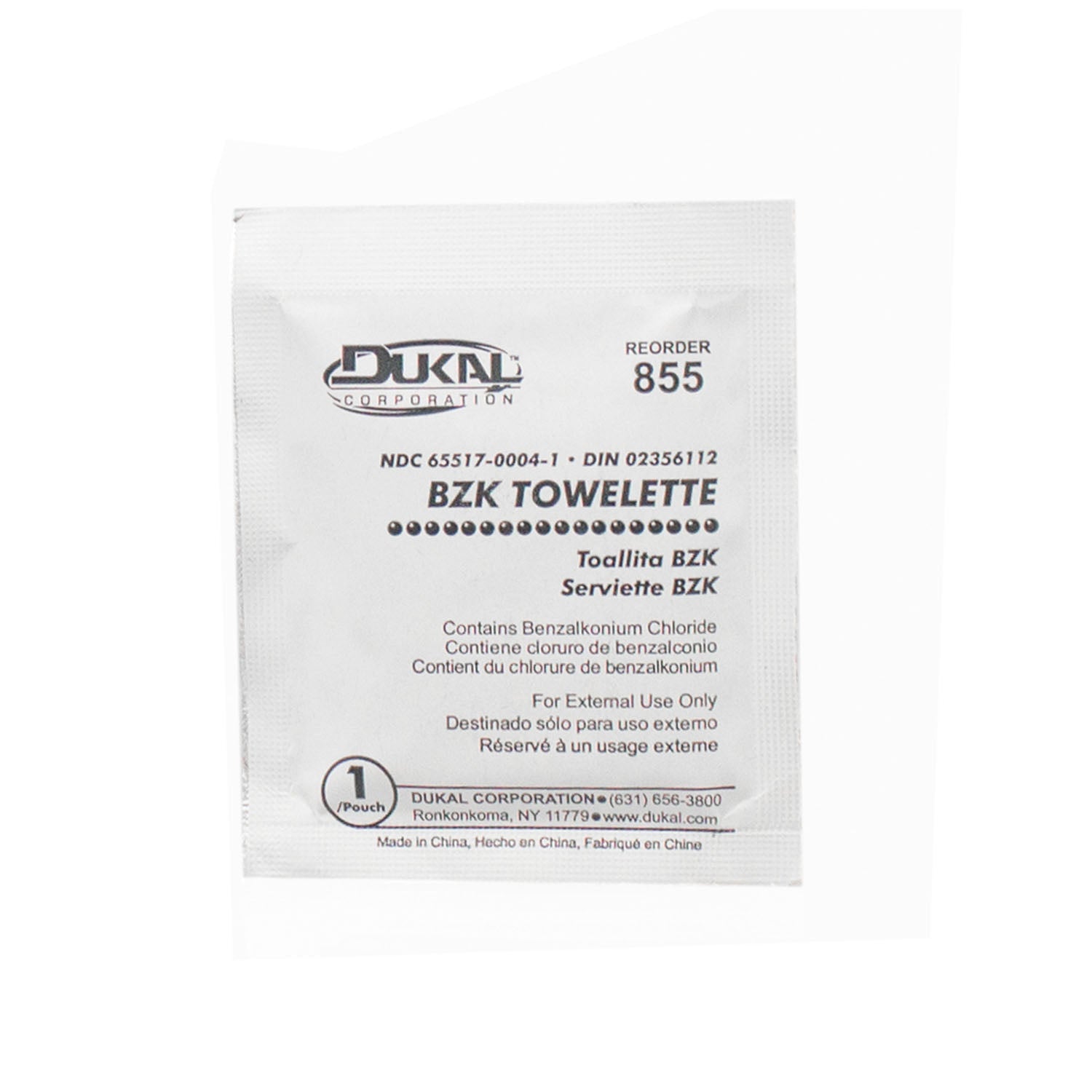 Dukal Corporation Dukal Bzk Swab/Towelette  8", Bulk, 1/pch, 1000 pch/cs