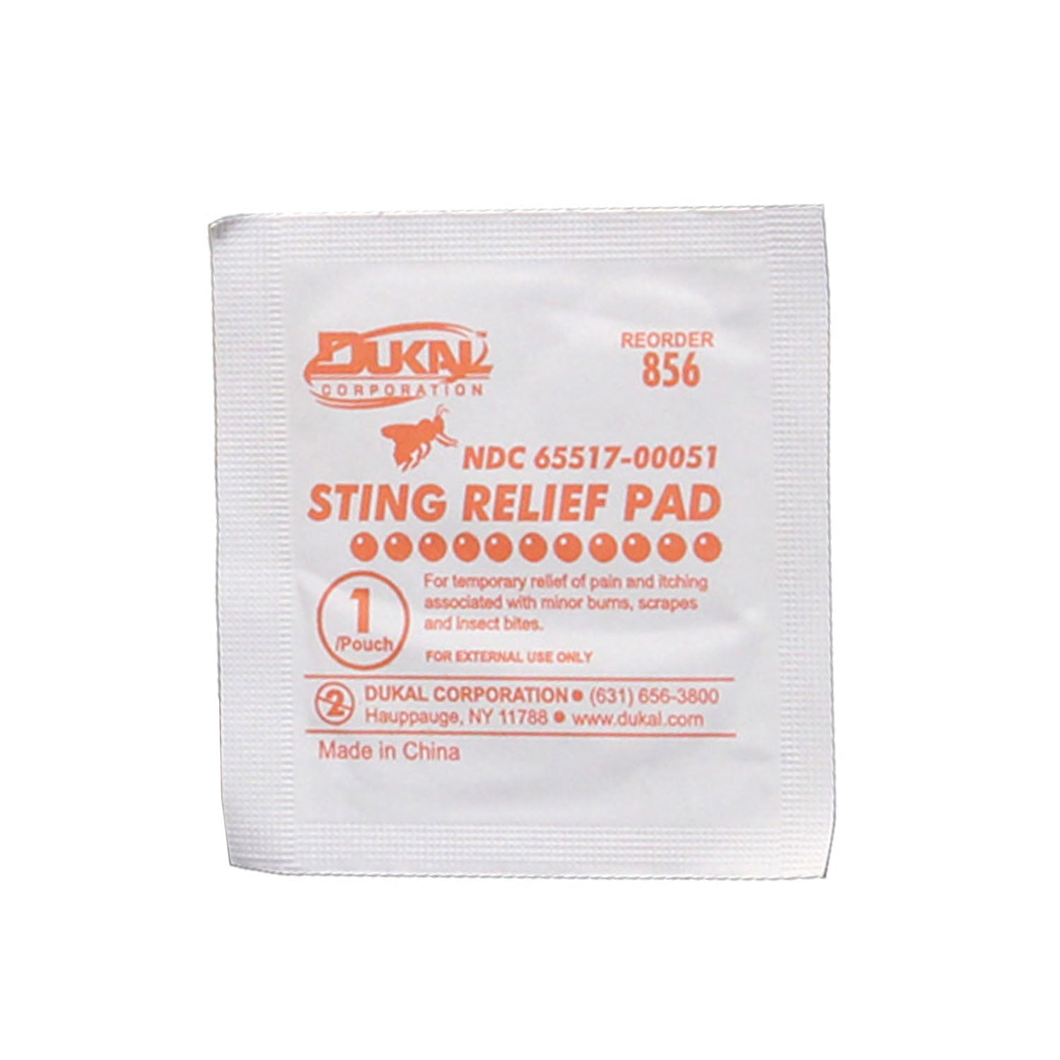 Dukal Corporation Dukal Sting Relief Pad  2-Ply, Non-Sterile, Bulk, 1500/bx, 2 bx/cs