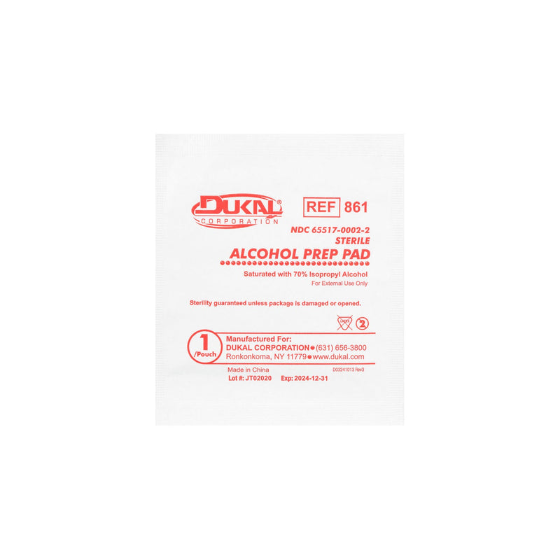 Dukal Corporation Dukal Alcohol Pads  Prep Pad, Large, Sterile, 100/bx, 10 bx/cs (108 cs