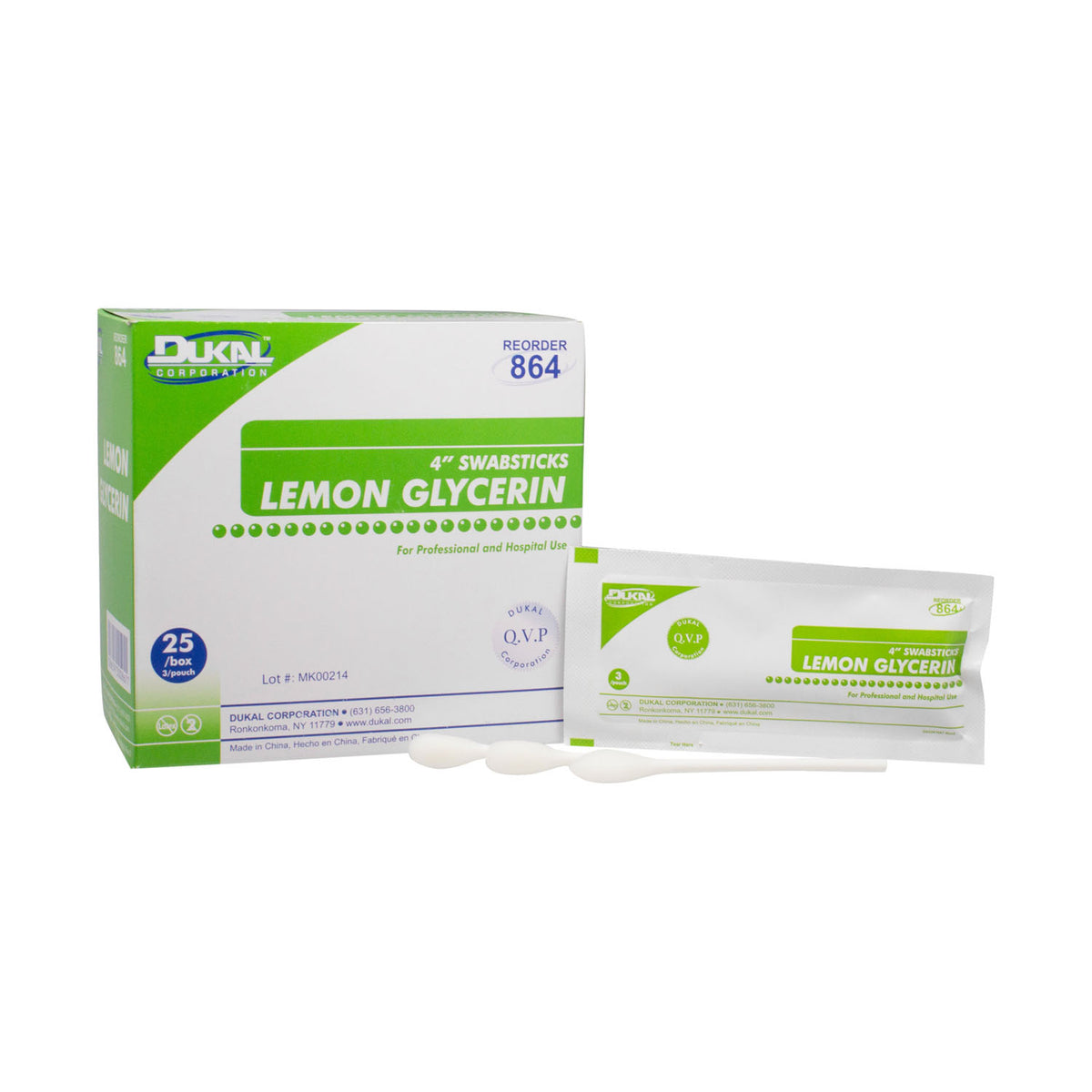 SWABSTICK GLYCERIN LEMON 3/PK25PK/BX 10BX/CS