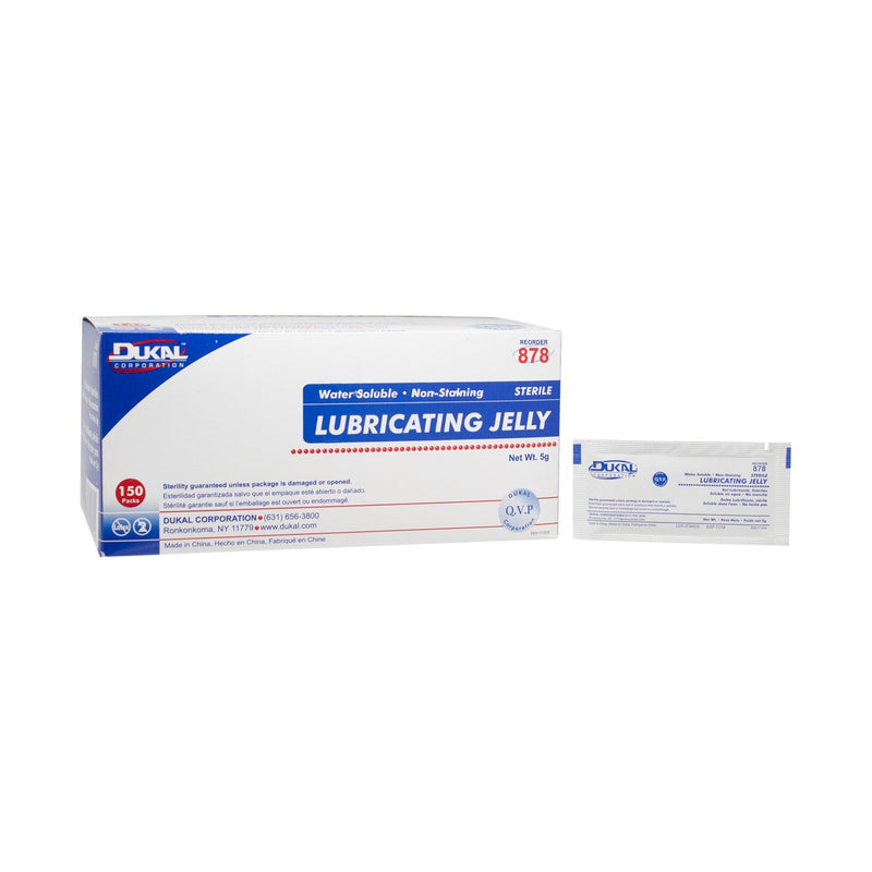 Dukal Corporation Dukal Lubricating Jelly  Jelly, Foil Pack, 5gm, Sterile, 150/bx, 10 bx/cs