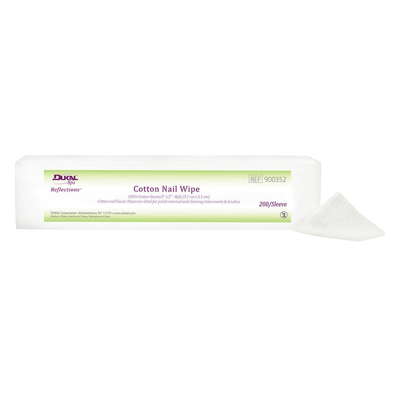 Dukal Corporation Dukal Spa Supply & Spa Care Products  Cotton Nail Wipes, 2" x 2", 8-Ply, Non-Sterile, 20
