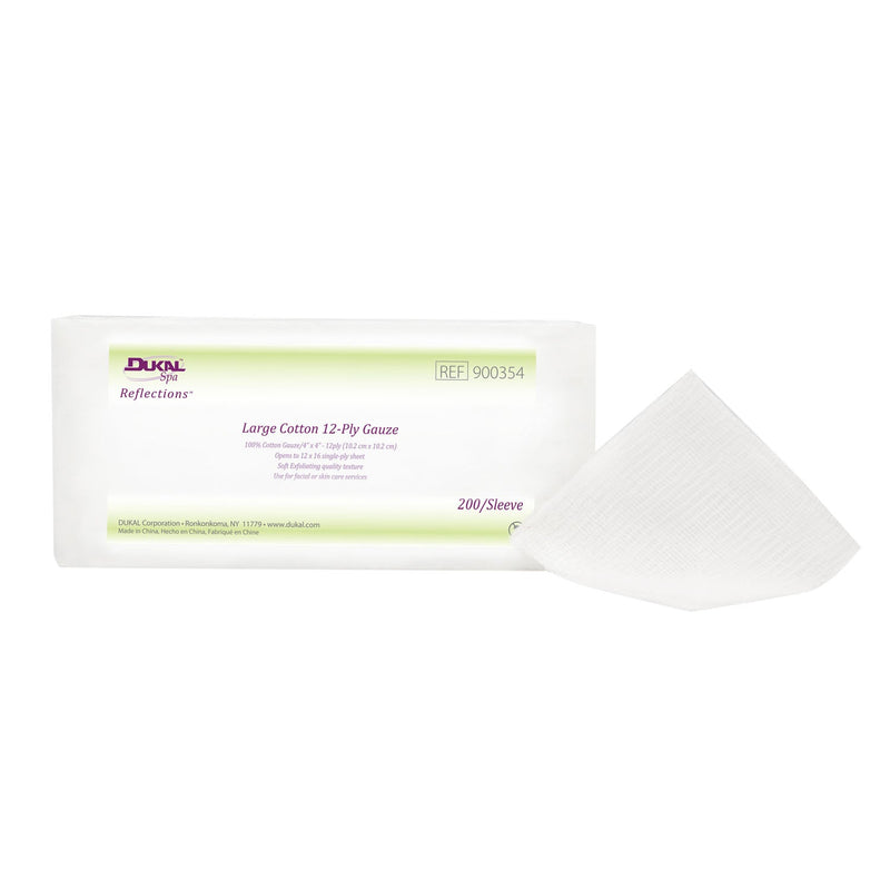 Dukal Corporation Dukal Spa Supply & Spa Care Products  Cotton Gauze, 4" x 4", Non-Sterile, 200/bg, 10 bg/