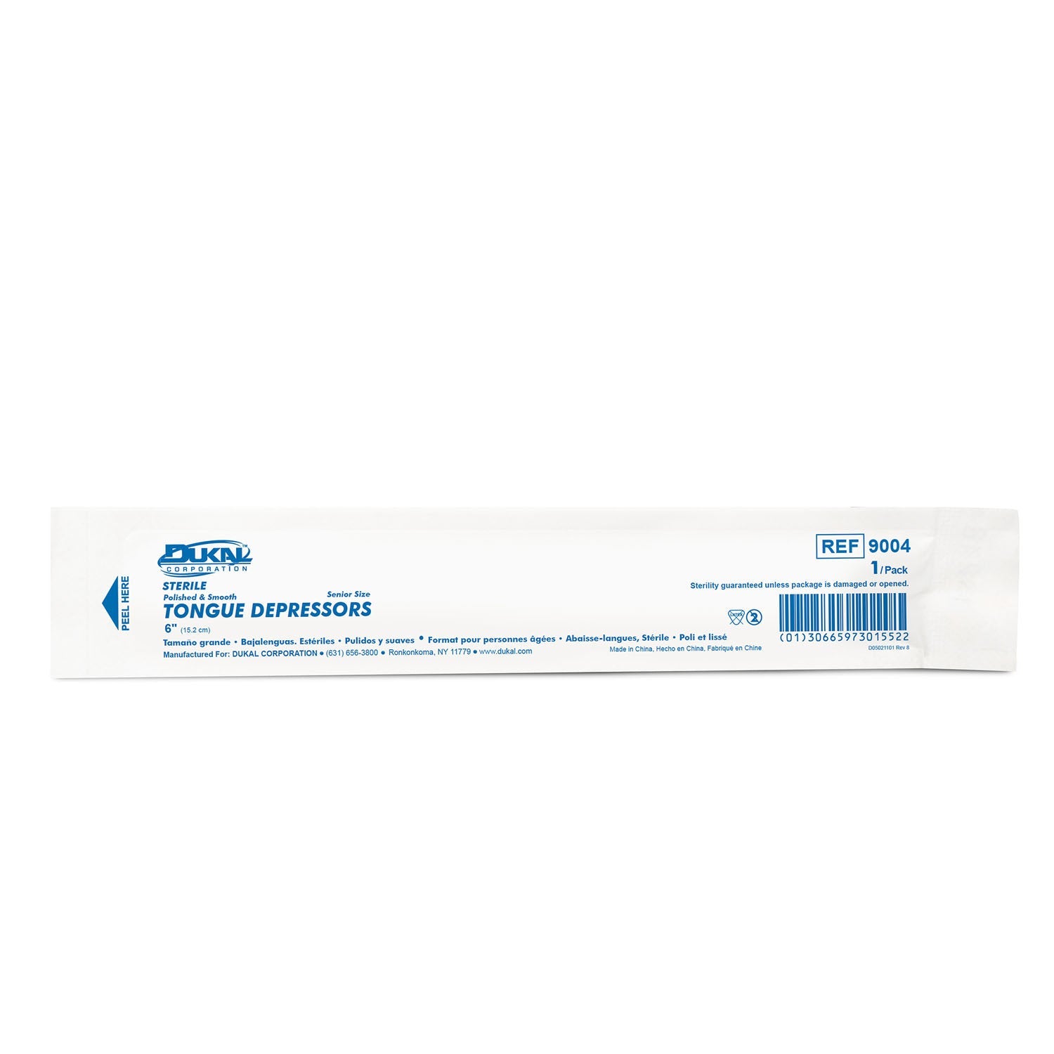 Dukal Corporation Dukal Tongue Depressors  Depressor, Senior, 6", Sterile, 1/pk, 100 pk/bx, 1