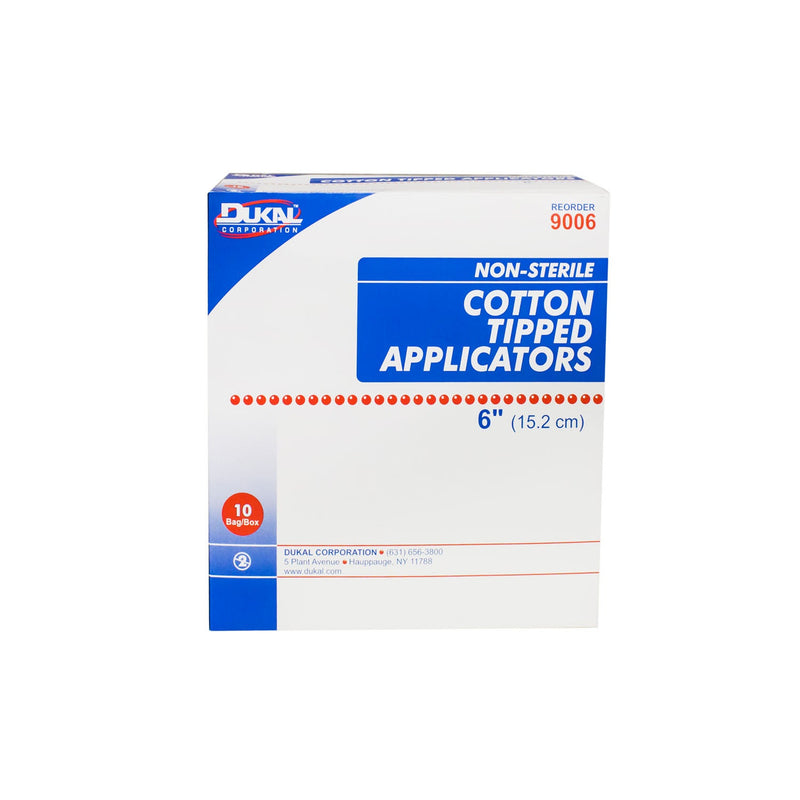 Dukal Corporation Dukal Cotton Tipped Applicators  Applicator, 6" Cotton Tip, Non-Sterile, 100/bg, 10