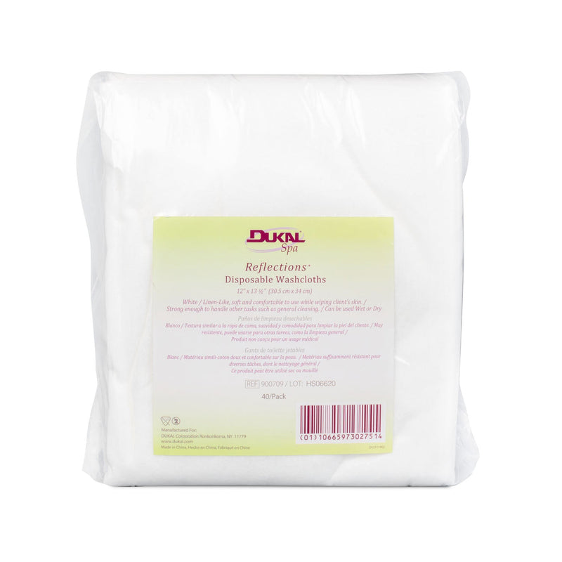 Dukal Corporation Dukal Spa Supply & Spa Care Products  Washcloth, 12" x 13.5", 40/pk, 8 pk/cs