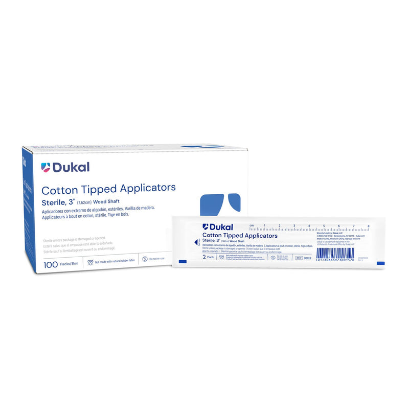 Dukal Corporation Dukal Cotton Tipped Applicators  Applicator, 3" Wooden Shaft Cotton-Tipped, Sterile