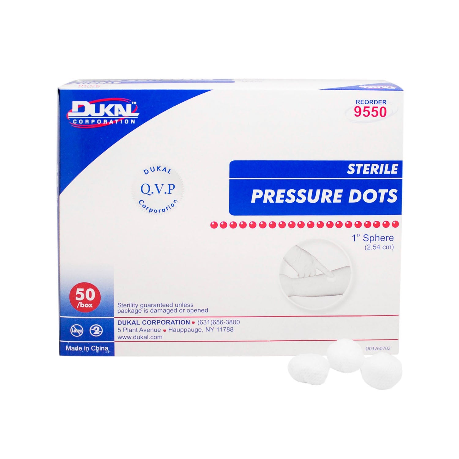Dukal Corporation Dukal Pressure Dots  Sterile, 1/pk, 50 pk/bx, 10 bx/cs