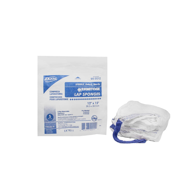 Dukal Corporation Dukal Laparotomy Sponges  Sponge, 12" x 12", Sterile, Prewashed, X-Ray Detec