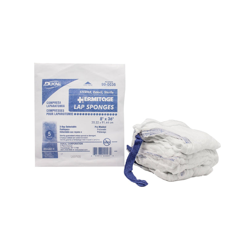 Dukal Corporation Dukal Laparotomy Sponges  Sponge, 8" x 36", Sterile, Prewashed, X-Ray Detect