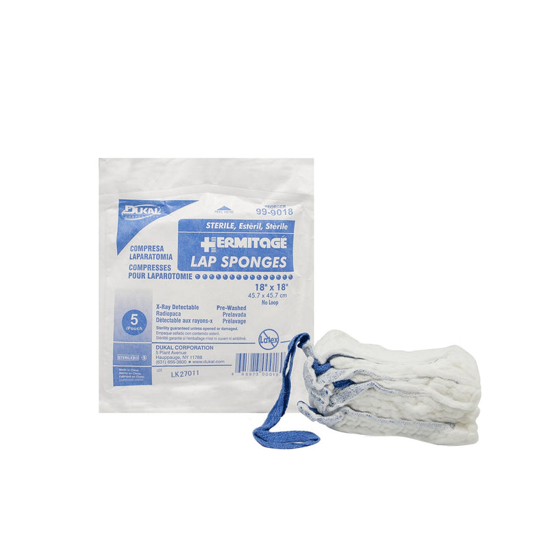 Dukal Corporation Dukal Laparotomy Sponges  Sponge, 18" x 18", Sterile, X-Ray Detectable, No L
